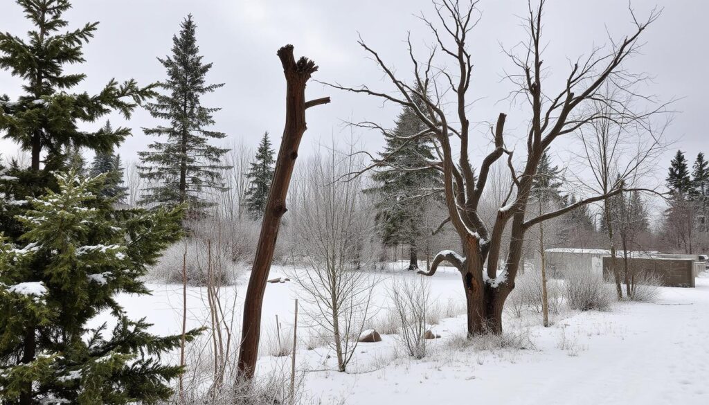 Winter tree damage Edmonton